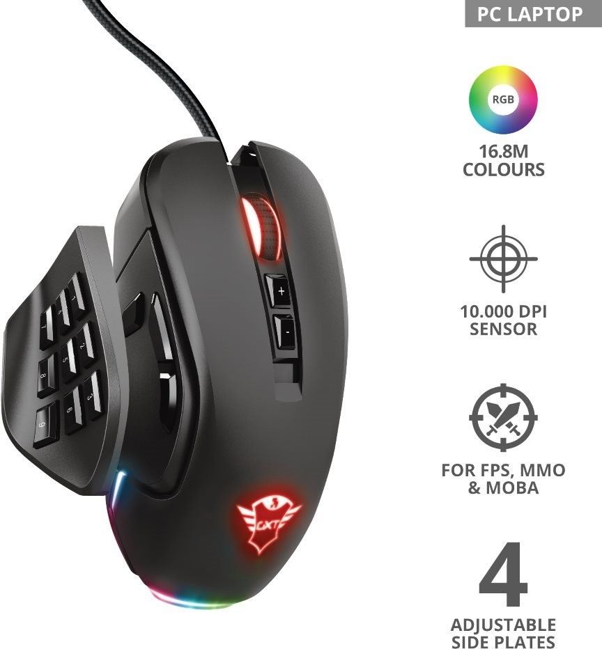 Trust GXT 970 Morfix Customisable Gaming Mouse 23764 recenze