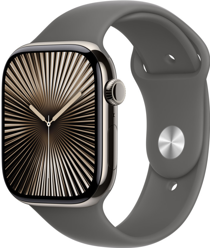 Apple Watch Series 10 42mm Cellular přírodní titan se skálově šedým sportovním řemínkem S/M MWXD3QC/A recenze