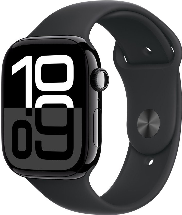 Apple Watch Series 10 46mm Cellular klavírně černý hliník s černým sportovním řemínkem M/L MWY43QC/A recenze