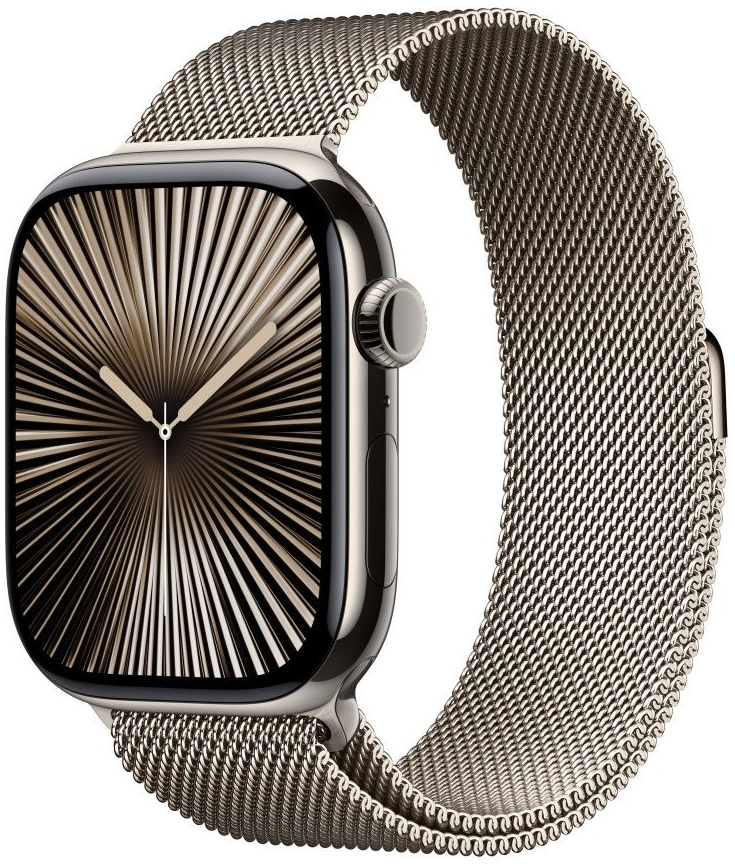 Apple Watch Series 10 46mm Cellular přírodní titan s přírodním milánským tahem M/L MWYC3QC/A recenze