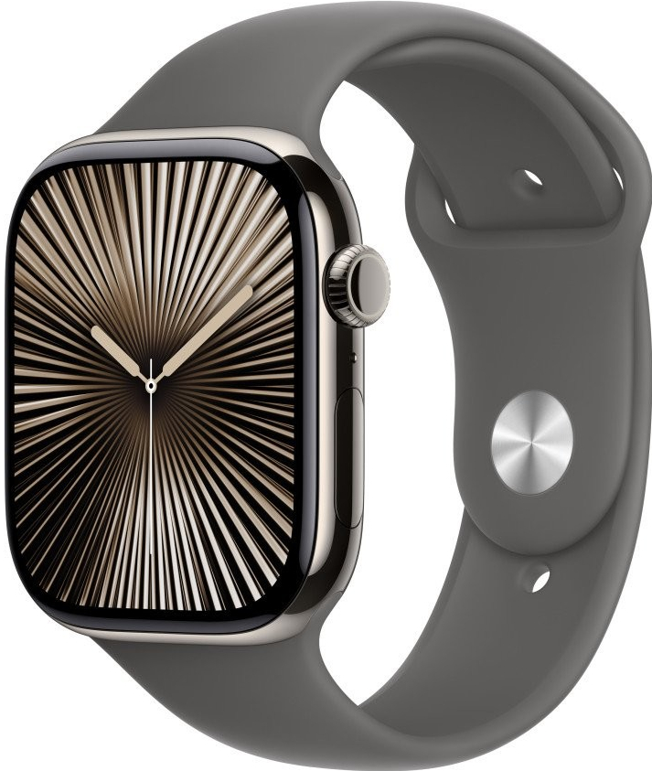 Apple Watch Series 10 46mm Cellular přírodní titan se skálově šedým sportovním řemínkem M/L MWYA3QC/A recenze