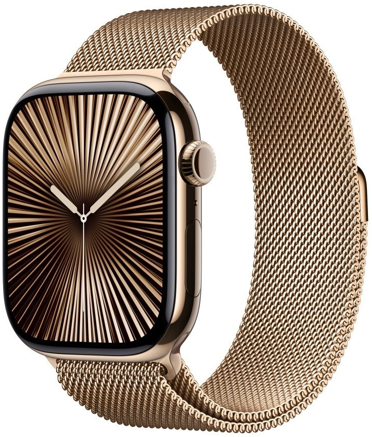 Apple Watch Series 10 46mm Cellular zlatý titan se zlatým milánským tahem M/L MX003QC/A recenze