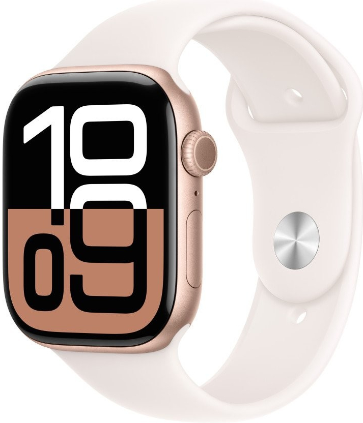 Apple Watch Series 10 46mm růžově zlatý hliník se světle ruměným sportovním řemínkem M/L MWWU3QC/A recenze