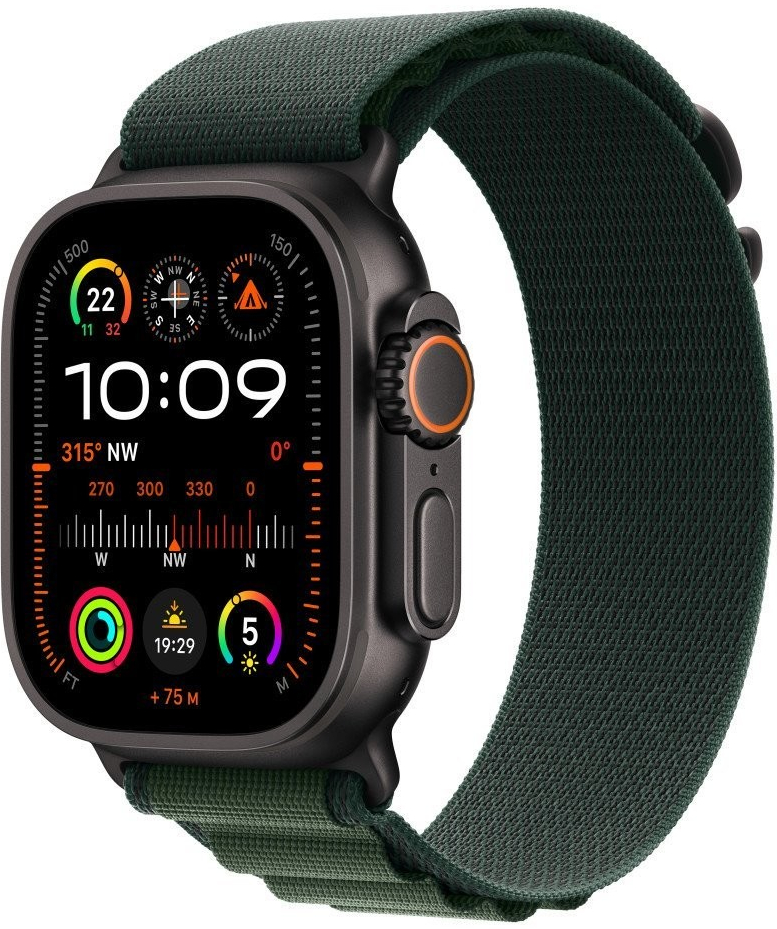 Apple Watch Ultra 2 49mm černý titan s tmavě zeleným alpským tahem S MX4Q3CS/A recenze