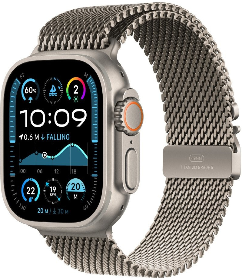 Apple Watch Ultra 2 49mm přírodní titan s přírodním titanovým milánským tahem S MX4M3CS/A recenze