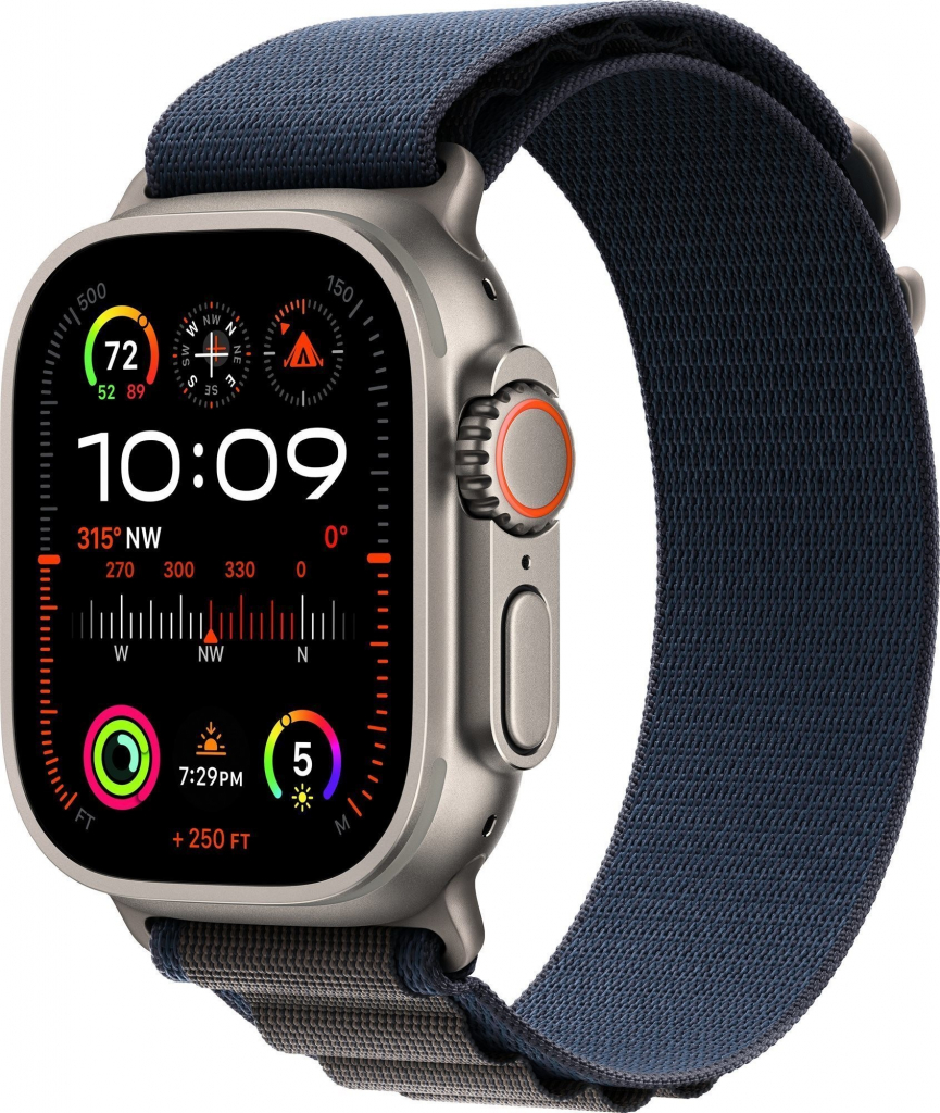 Apple Watch Ultra 2 49mm titanové pouzdro s modrým alpským tahem M MREP3CS/A recenze